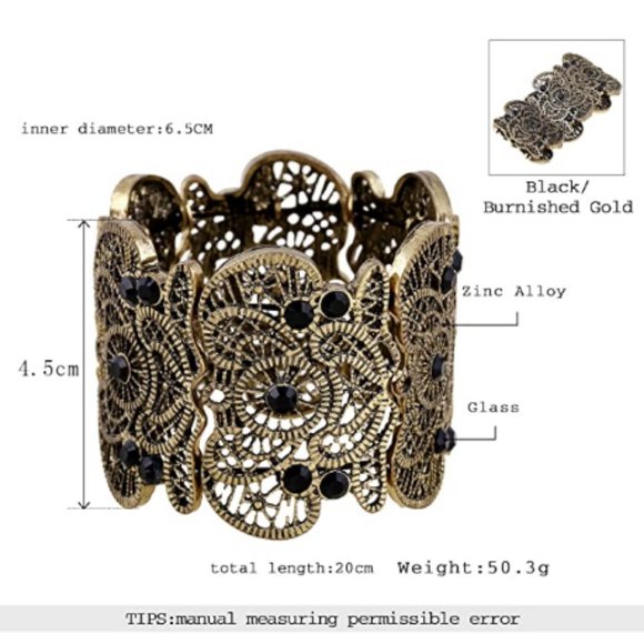 Magnificent Filigree Cuff Bangle Bracelet - Picture 5 of 7